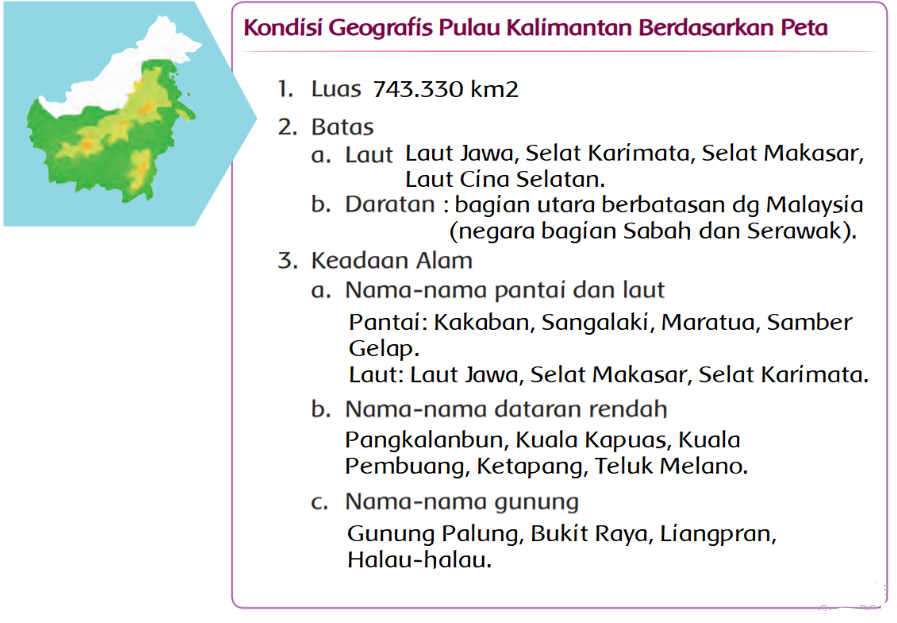 Kondisi Geografis Pulau Kalimantan Berdasarkan Peta