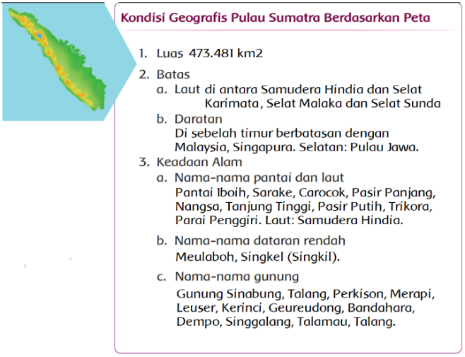 Kondisi Geografis Pulau Sumatra Berdasarkan Peta