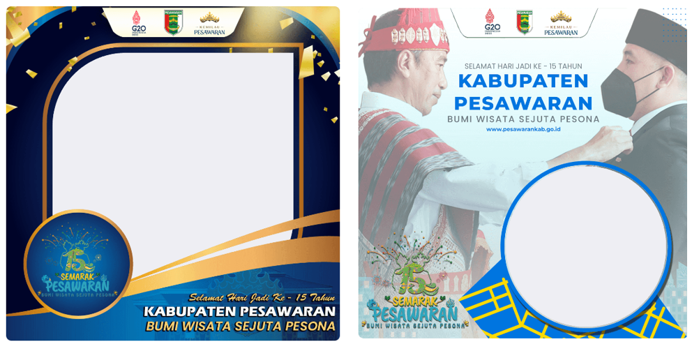 Download Twibbon HUT Kabupaten Pesawaran ke-15 Tahun 2022