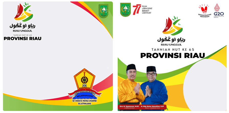 Download Twibbon HUT Provinsi Riau ke-65 Tahun 2022