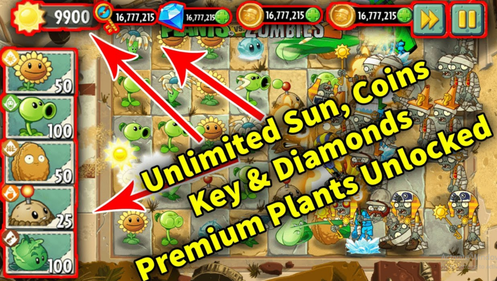 cheat plant vs zombie matahari tak terbatas